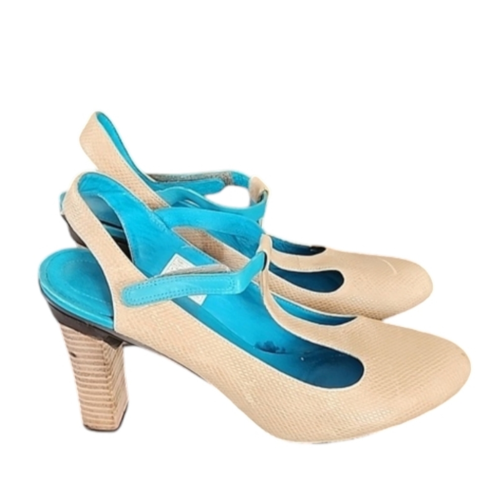 TSUBO Mary Jane T Strap Heels 40 9 Textured Slingback Goth Grunge Retro Vintage - Picture 17 of 17